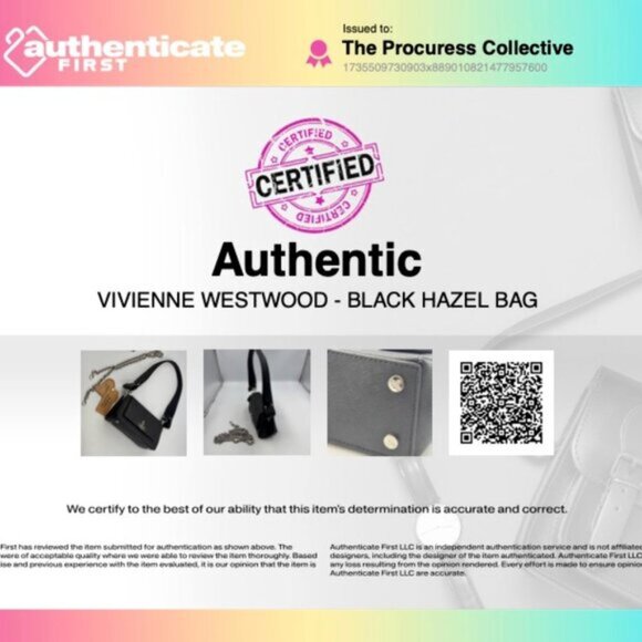 🆕 VIVIENNE WESTWOOD 🧿 NWT Small Black Hazel Bag - Saffiano Leather - Black - Picture 15 of 15